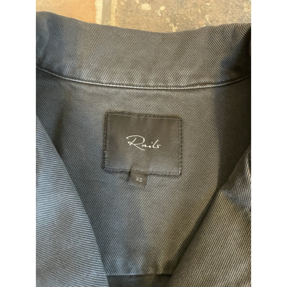 RAILS DENIM MINI SNAP FRONT DRESS SIZE XS CARBON BLACK - Picture 6 of 10